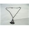 Image 1 : Teardrop with Black Bead Fringe Necklace