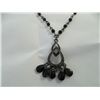 Image 2 : Teardrop with Black Bead Fringe Necklace