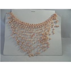 Pink Pearl Necklace with 14K gold clasp