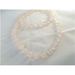 Frosted Pink Bead Necklace