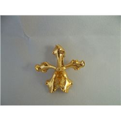 Gold tone 5 arm floral pin