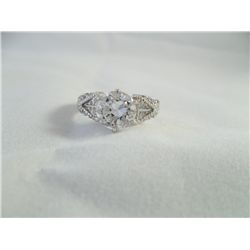 Silver Tone round cut Cubic Zirconia ring by Avon