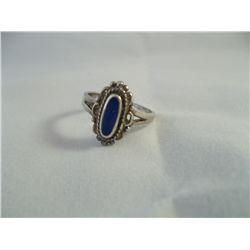 Sterling silver & blue oval ring