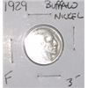 Image 1 : 1929 BUFFALO NICKEL RED BOOK VALUE IS $3.00+ *RARE EARLY FINE GRADE* NICKEL CAME OUT OF SAFE BOX!!