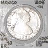 Image 1 : 1808 TH MEXICO 2 REALES SILVER COIN WORLD BOOK VALUE IS $150.0+ EXTREMELY RARE EARLY VERY GOOD GRADE