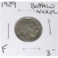 1929 BUFFALO NICKEL RED BOOK VALUE IS $3.00+ *NICE EARLY FINE GRADE COIN*!! NICKEL CAME OUT OF SAFE!