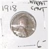 Image 1 : 1918 WHEAT CENT RED BOOK VALUE IS $6.00+ *RARE EXTRA FINE GRADE EARLY PENNY*!! COIN CAME OUT OF SAFE