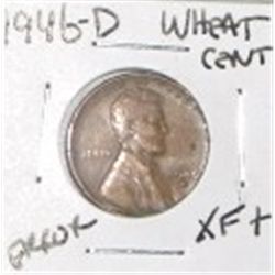 1946-D *RARE ERROR* WHEAT CENT *RARE ERROR EARLY EXTRA FINE+ GRADE PENNY*!! COIN CAME OUT OF SAFE!!