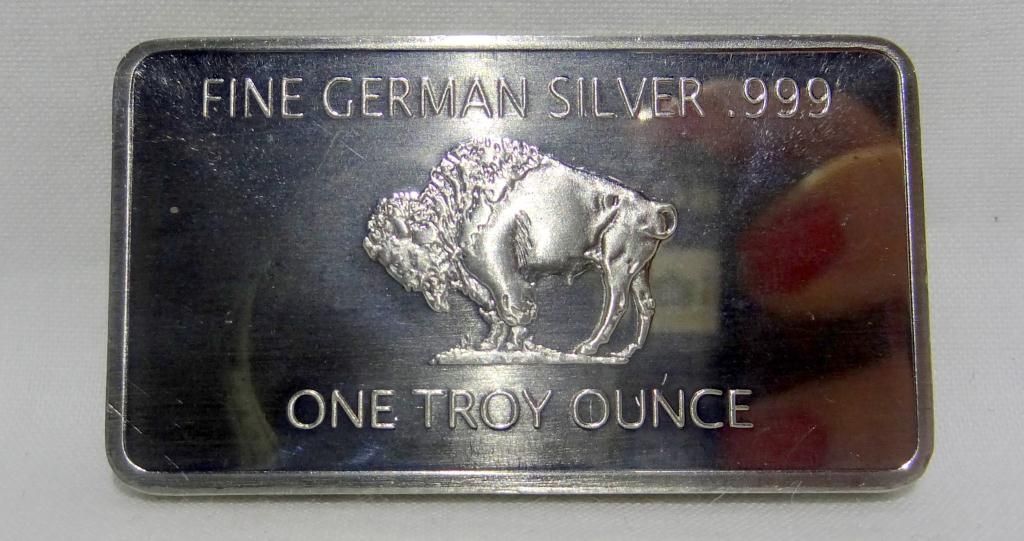 Fine German Silver .999 1Troy Oz. Bar