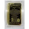 Image 2 : Ten Commandments Gold Bar 100mils .999 Pure