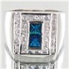 Image 1 : 83.41twc Blue Lab Diamond White Gold Vermeil/925 Ring (JEW-003973)