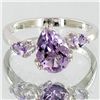 Image 2 : 22.9ct Amethyst White Gold Vermeil on Sterling Set (JEW-004172)