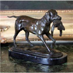 DDCD045 Amazing Retriever and Fowl Hunt Bronze Sculptur