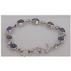 Image 1 : NATURAL 67.50 CTW TANZANITE OVAL BRACELET .925 STERLING