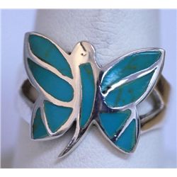 24.40 CTW TURQOUISE RING .925 STERLING SILVER