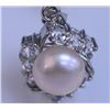 Image 1 : PEACH PEARL AND CZ PENDANT