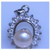 Image 1 : 17.85 CTW PEACH PEARL AND CZ PENDANT