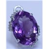 Image 1 : 15.20 CTW AMETHYST AND DIAMOND PENDANT .925 STERLING SI