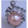 Image 1 : PEACH PEARL AND CZ PENDANT