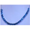 Image 1 : 144.35 CTW BLUE TOPAZ EMERALD CUT NECKLACE .925 STERLIN