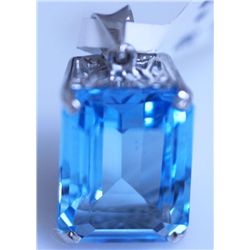 43.00 CTW BLUE TOPAZ PENDANT .925 STERLING SILVER