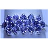 Image 1 : 14.20 CTW TANZANITE RING .925 STERLING SILVER