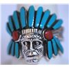 Image 1 : 42.10 CTW TURQOUISE SKULL RING .925 STERLING SILVER