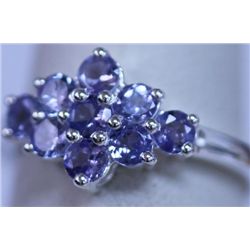 10.75 CTW TANZANITE RING .925 STERLING SILVER