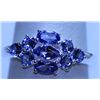 Image 1 : 12.40 CTW TANZANITE RING .925 STERLING SILVER