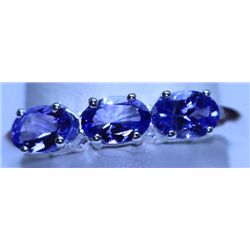 10.05 CTW TANZANITE RING .925 STERLING SILVER