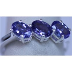11.80 CTW TANZANITE RING .925 STERLING SILVER