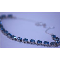 96.75 CTW BLUE TOPAZ OVAL NECKLACE .925 STERLING SILVER
