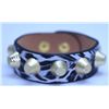 Image 1 : TIGER-PRINTER LEATHER YELLOW STUDDED BRASS BRACELET