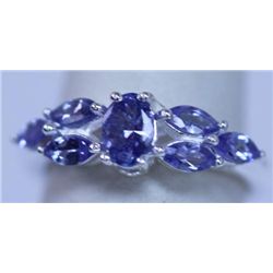 11.25 CTW TANZANITE RING .925 STERLING SILVER