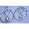 Image 1 : 22.25 CTW WHITE PEARL DANGLING EARRING