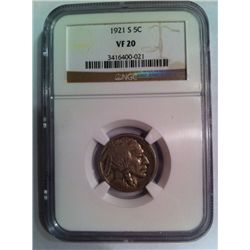 1921 S Buffalo Nickel NGC VF-20