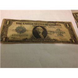 1923 $1 Silver Certificate "Horse Blanket" Large Note Blue Seal