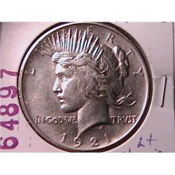 1921 Peace Dollar AU50
