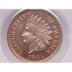 1864 Copper Nickel Indian Cent Gem Pf-65 PCGS, Only 370 Minted. Est Value $3800