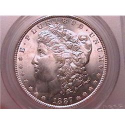 1887 Morgan Dollar Gem MS65 PCGS