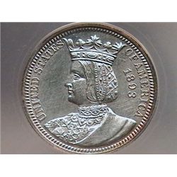 1893 Isabella Quarter MS-60 Details ANACS