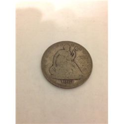 1861 LIBERTY SEATED SILVER HALF DOLLAR
