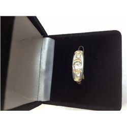 ANTIQUE 3 STONE DIAMOND LADIES RING 14K GOLD
