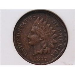 1877 Indian Cent VF-30 ANACS
