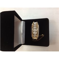 1 1/4 CARAT DIAMOND MENS RING, 14K HEAVY GOLD