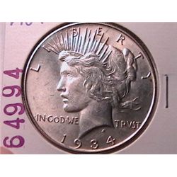 1934 SILVER PEACE DOLLAR MS-63