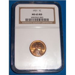 1921-S Lincoln Cent Ch MS64 PCI RED