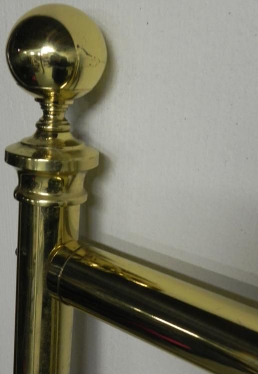 Antique Brass Queen Size Bed Frame w/Globe Finials