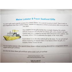 Boston Lobster Bake Gift certificate