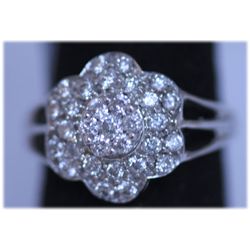 20.70 CTW 18K WHITE GOLD DIAMOND RING